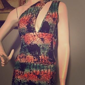 Snake print dress kneelength